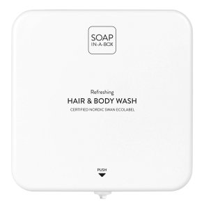 SOAP-IN-A-BOX HAIR & BODY WASH, WHITE / DISPENSER