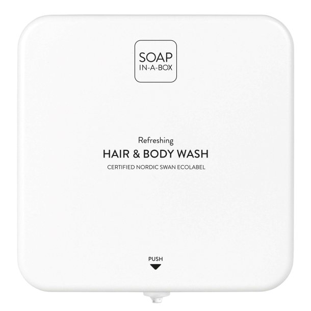 SOAP-IN-A-BOX HAIR &amp; BODY WASH, WHITE / DISPENSER