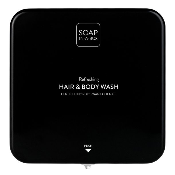 SOAP-IN-A-BOX HAIR &amp; BODY WASH, BLACK / DISPENSER