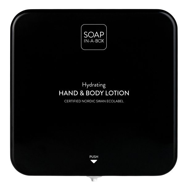 SOAP-IN-A-BOX HAND &amp; BODY LOTION, BLACK / DISPENSER